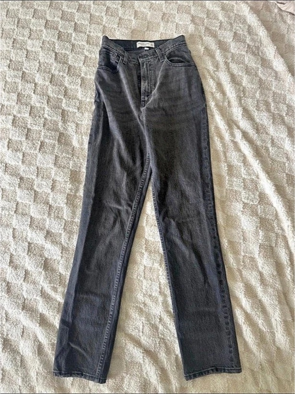 Abercrombie & Fitch Curve Love The 90s Straight Ultra High Rise Jeans Black